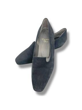 Vintage Christian Dior Suede Loafers EU 36 US 5.5 Slate Gray